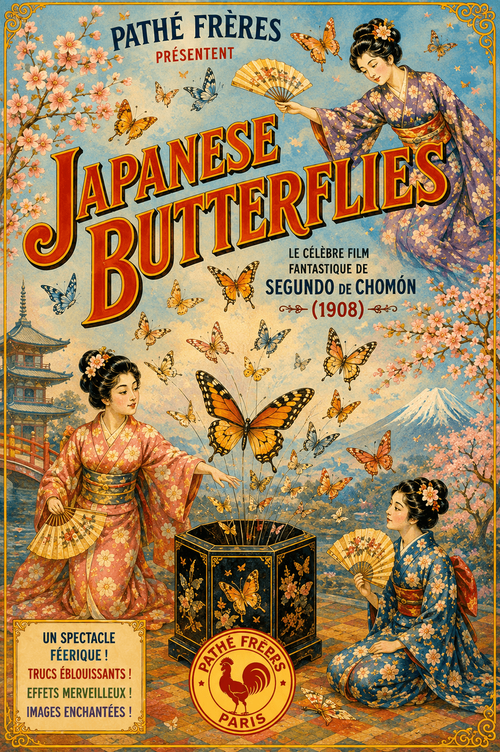 Les Papillons japonais (Japanese Butterflies) poster