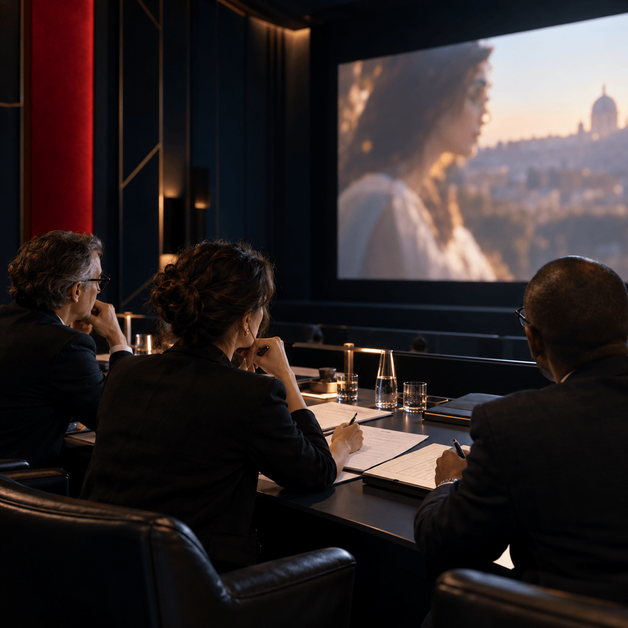Qualified jurors evaluating film submissions