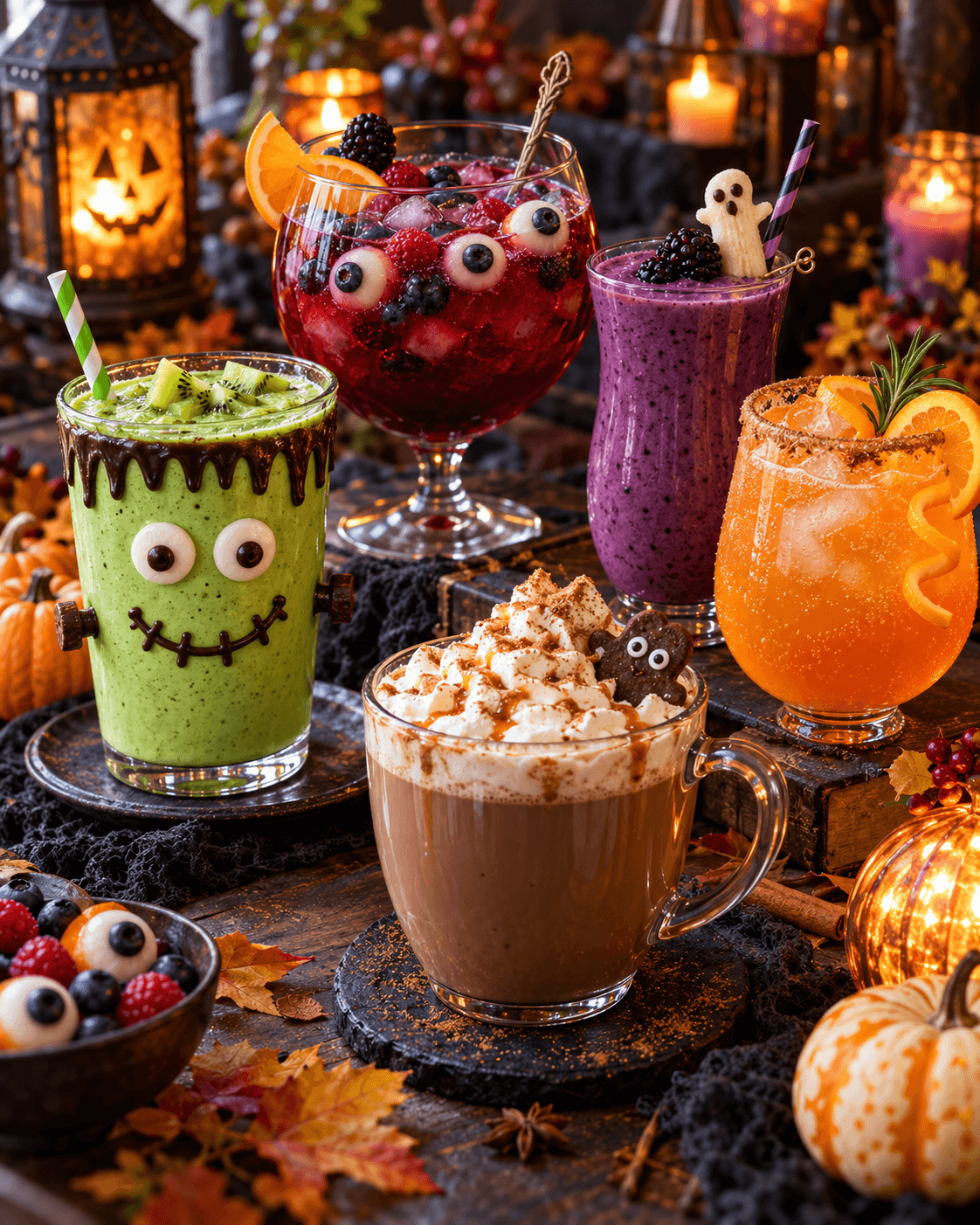 Spooky drinks, shakes, and punches from the High-Protein Halloween Cookbook