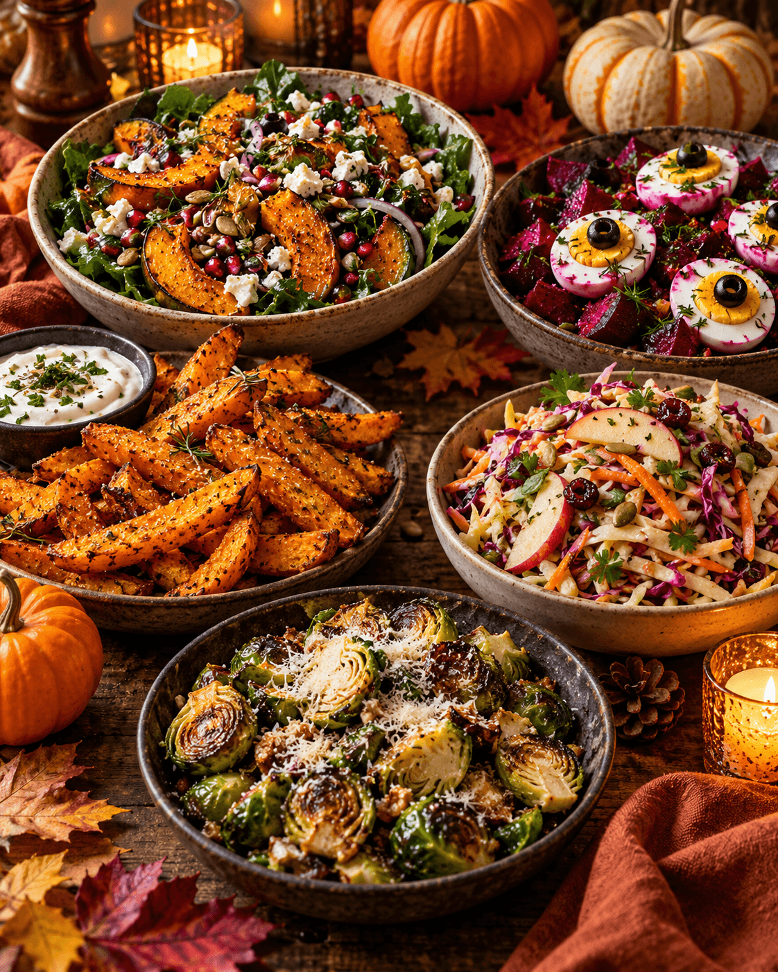 Festive salads and side dishes from the High-Protein Halloween Cookbook
