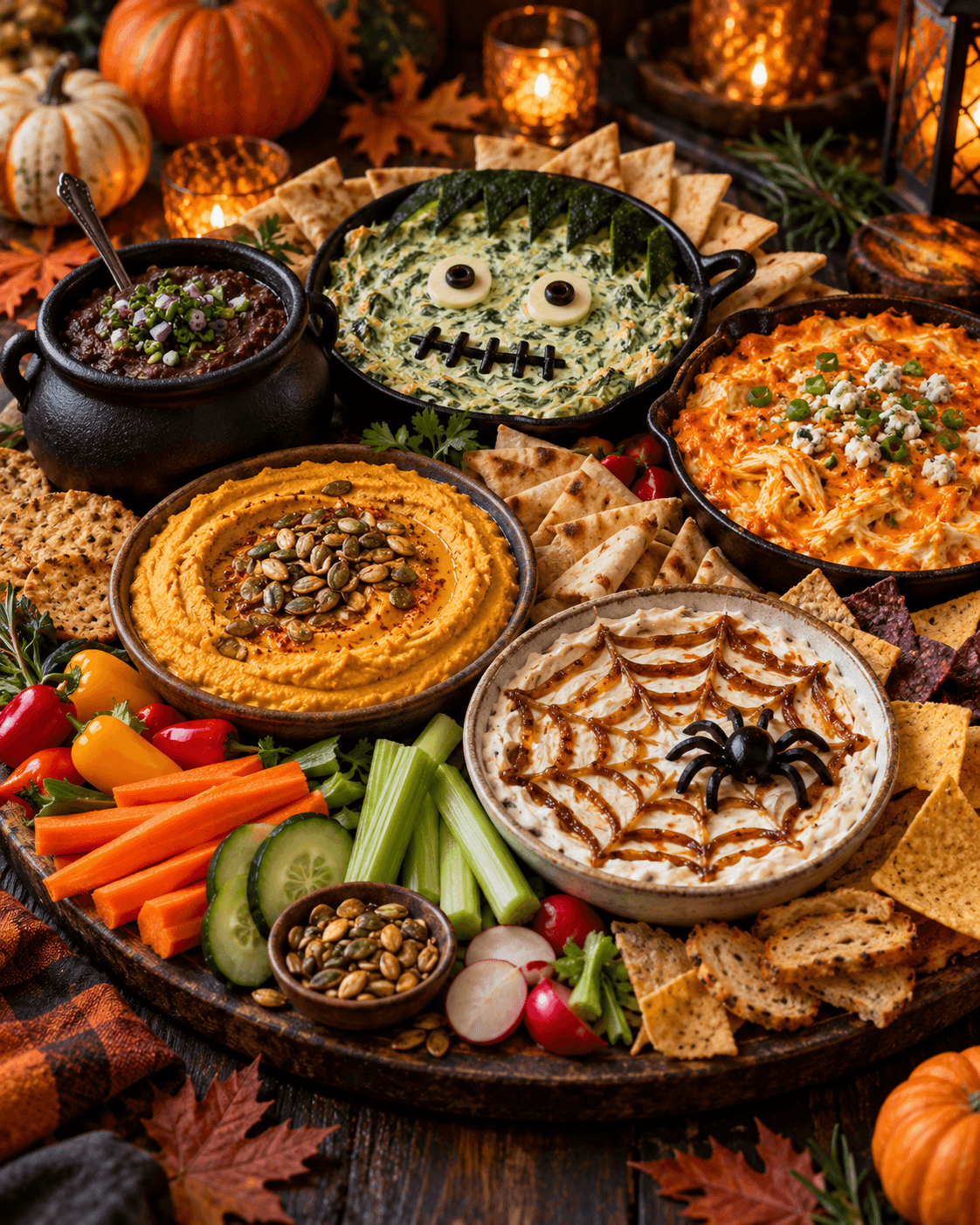 Shareable Halloween dips and starters from the High-Protein Halloween Cookbook