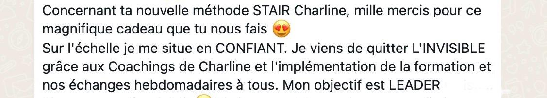 Témoignage WhatsApp — Progression