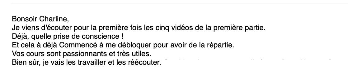 Témoignage WhatsApp — Premiers outils