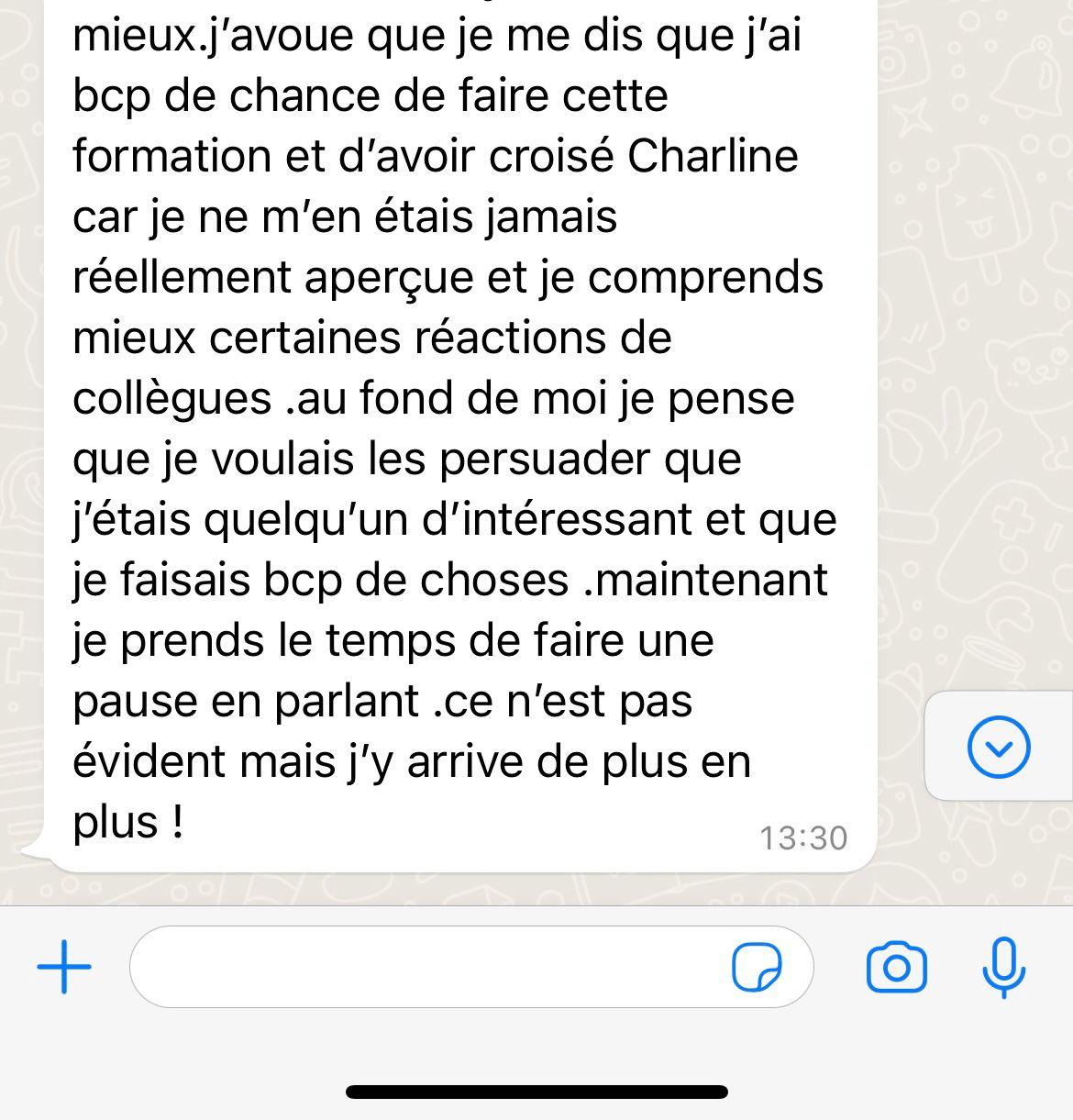 Témoignage WhatsApp — Communication au travail