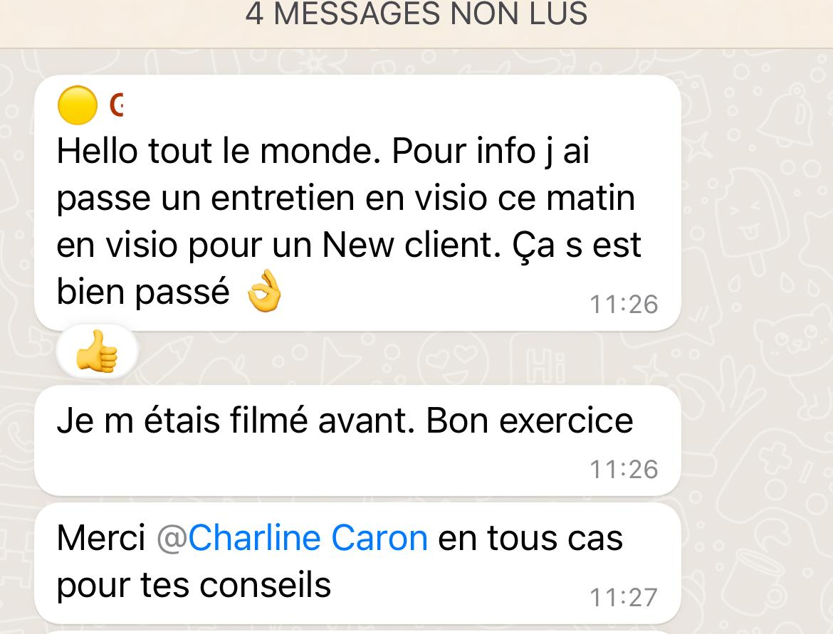 Témoignage WhatsApp — Mise en pratique