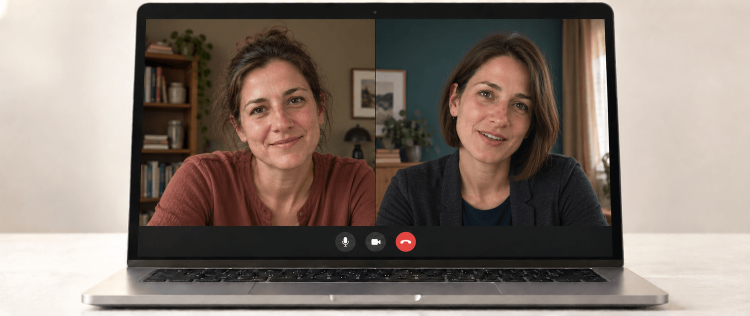 Un échange en visio avec l'équipe de Charline