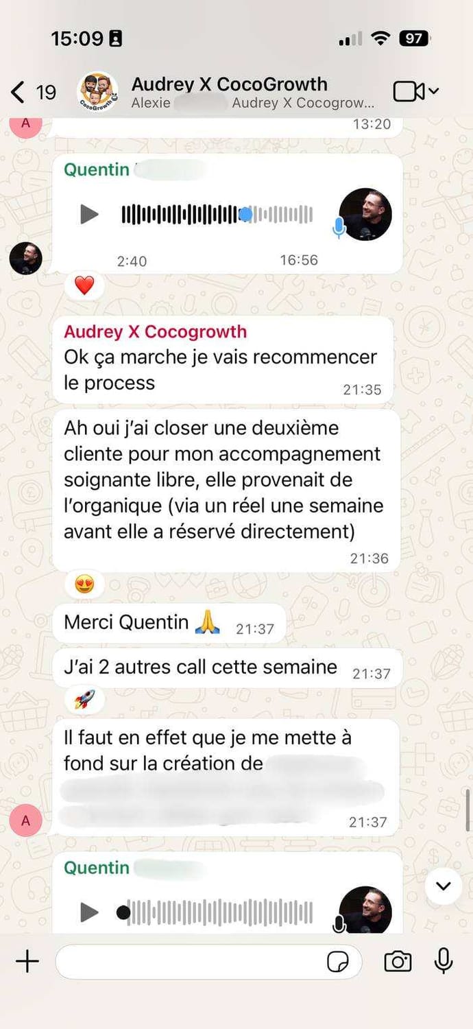 Audrey — 2ème cliente
