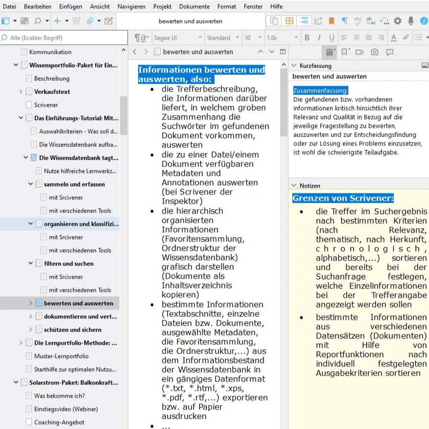 Tool: Mit Scrivener Bücher schreiben, dein Wissen sammeln und leicht wieder auffindbar abspeichern