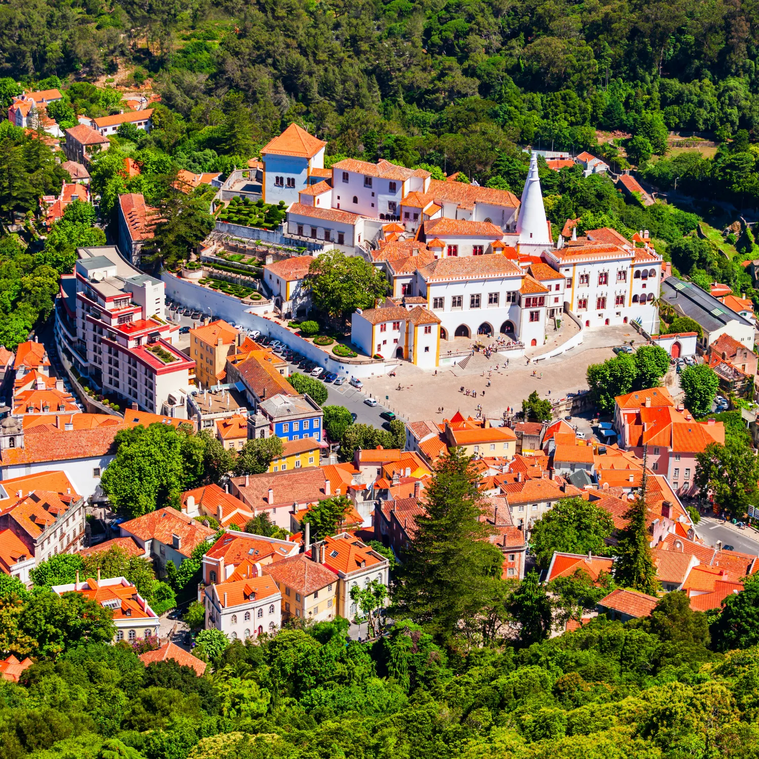 vista panoramica do palacio nacional de Sintra