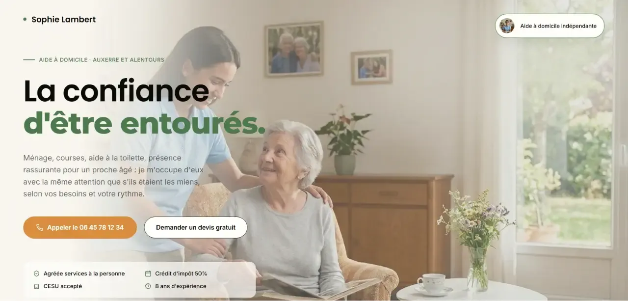 Exemple supplémentaire de page web livrée