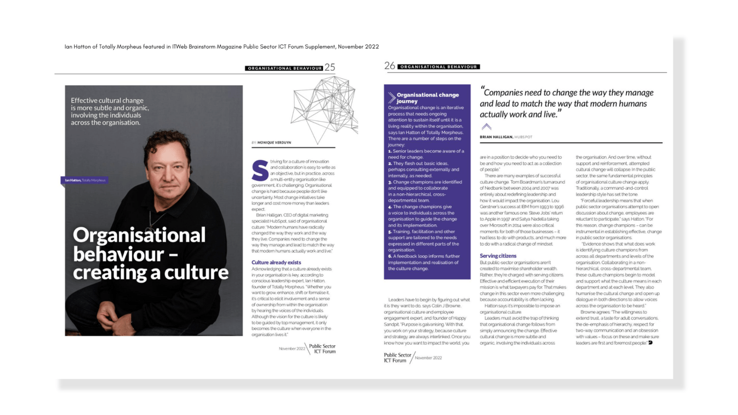 ITWeb Brainstorm The Public Technologist article featuring Ian Hatton of Totally Morpheus 