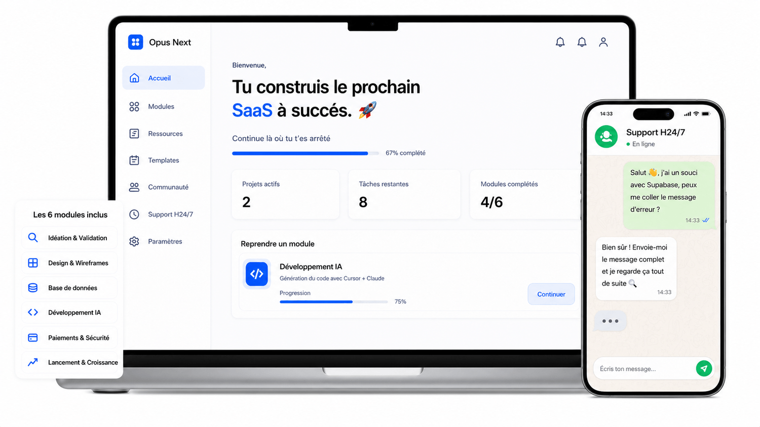 Aperçu de la plateforme Opus Next