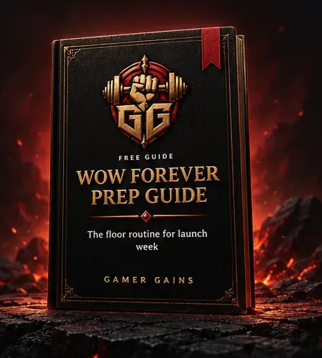 WoW Forever Prep Guide illustrated cover with Gamer Gains branding