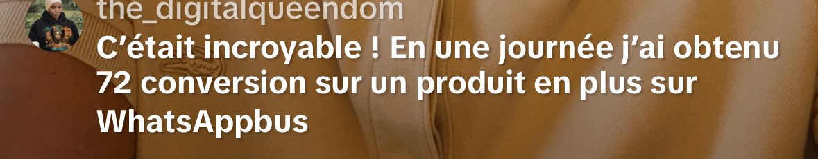 72 conversions en une journée sur WhatsApp Business