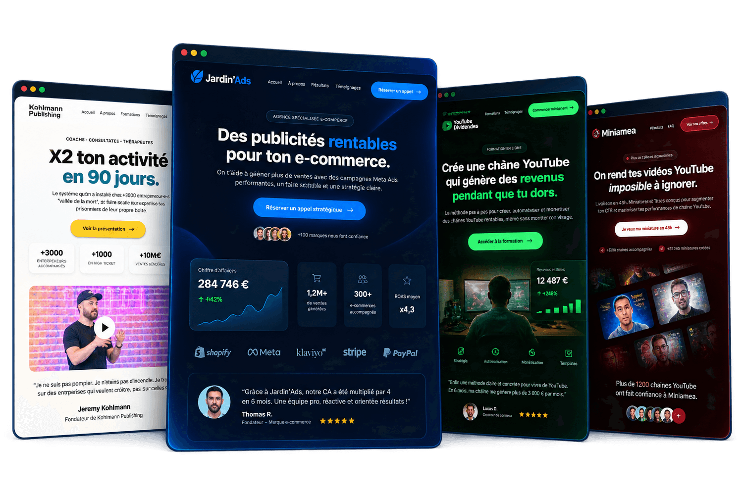 Exemples de pages premium créées avec PageCraft