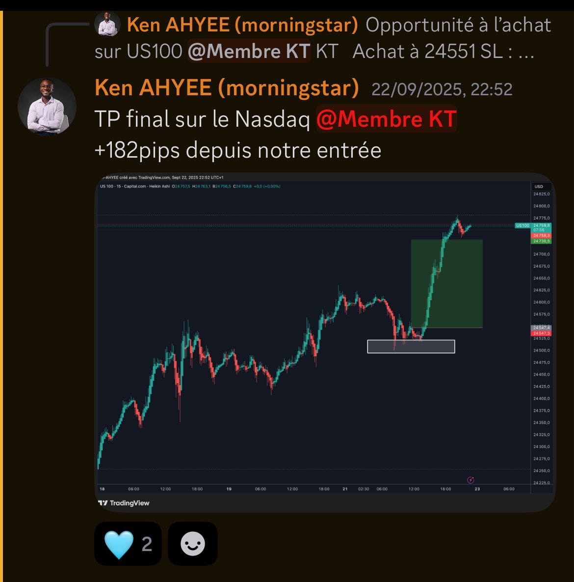 Preuve trade VIP
