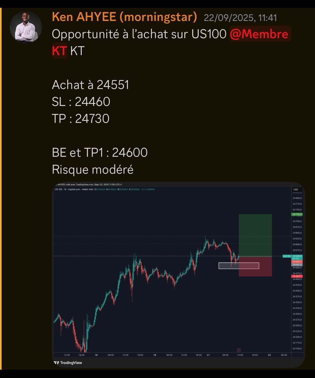 Preuve trade VIP