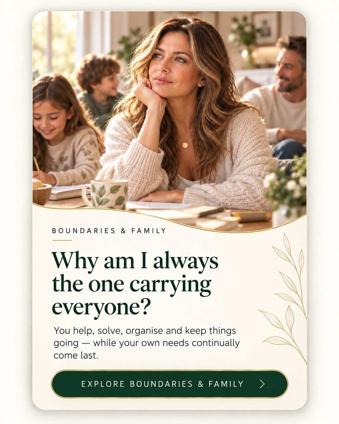 Supportive hands representing boundaries and family relationships.