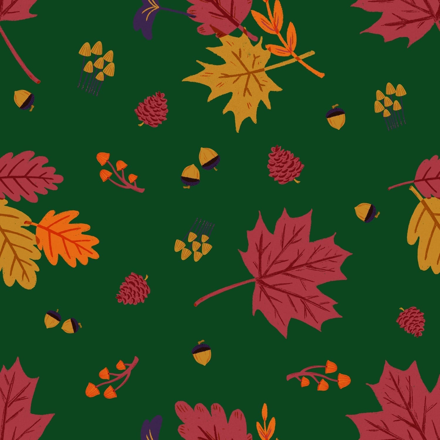 autumn leaves and berries clipart elements – Thanksgiving wallpaper background design
