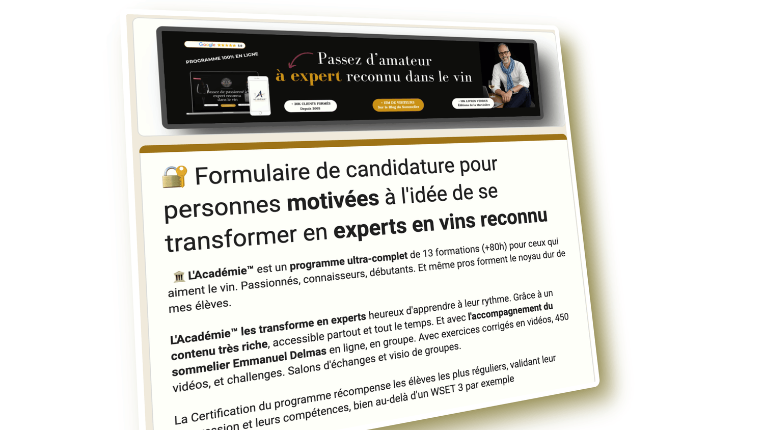 Comment rejoindre l'Académie Emmanuel Delmas