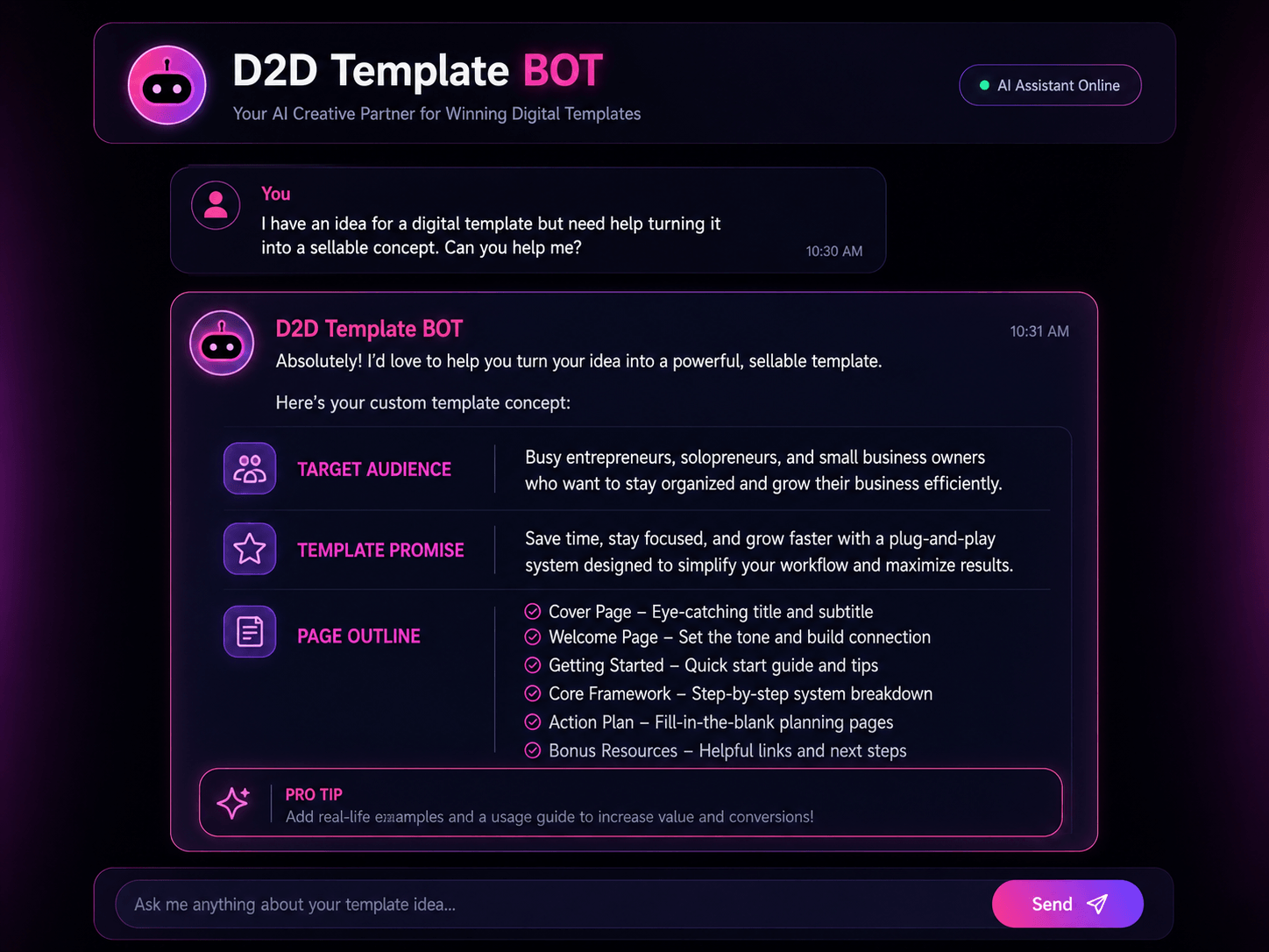 D2D Template Concept Presentation Screen