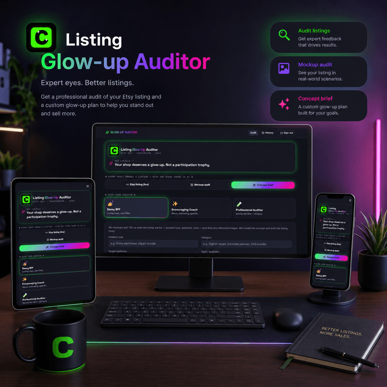 Listing Glow-Up Auditor Dashboard Preview
