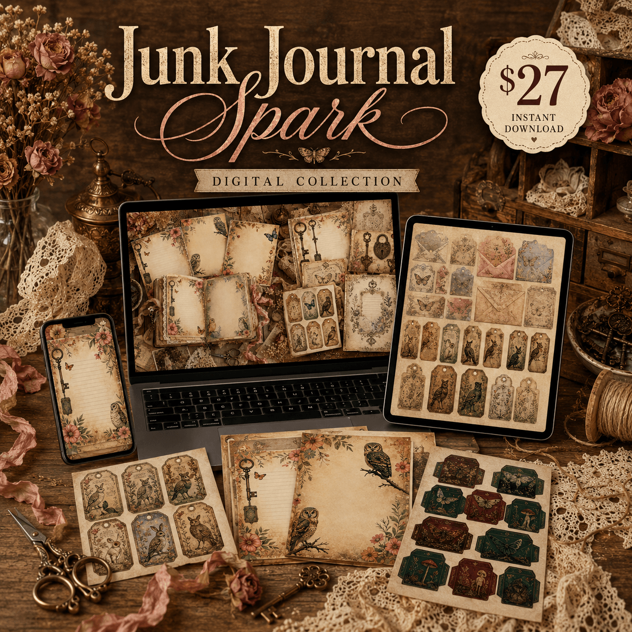 Junk Journal Spark Mockup
