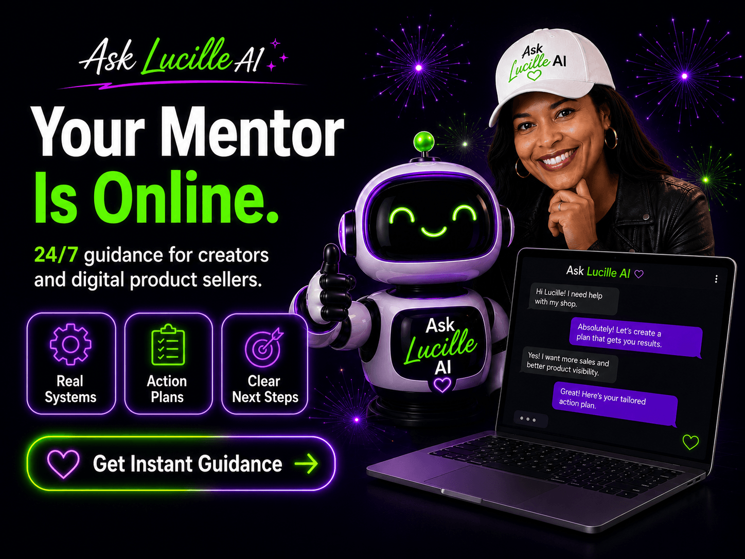 Ask Lucille AI Mentor Mockup
