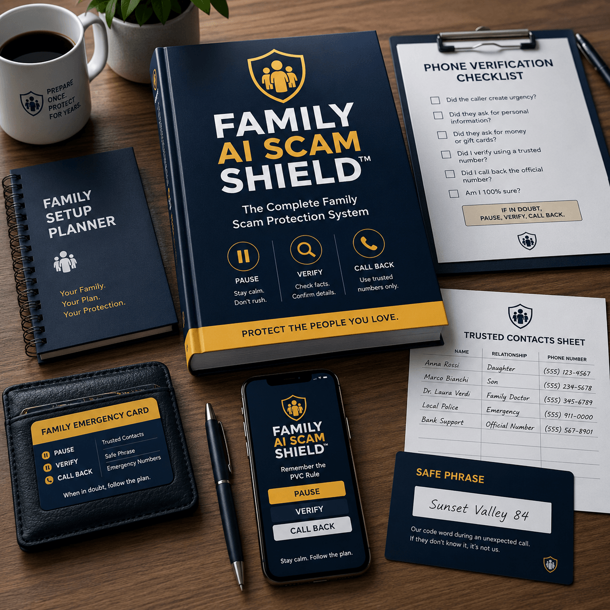 Family AI Scam Shield complete printable family protection system
