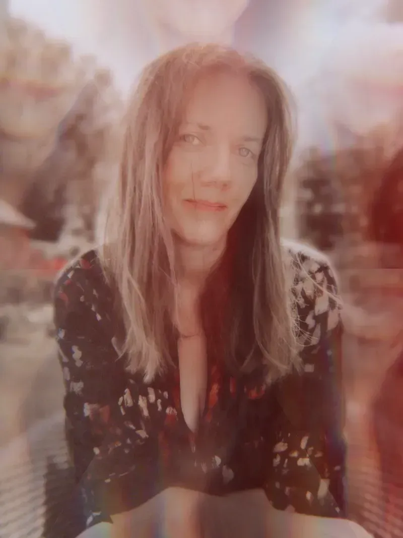 Katie Blount hosting weekend Kundalini sessions in Romford, peaceful portrait with ethereal glow