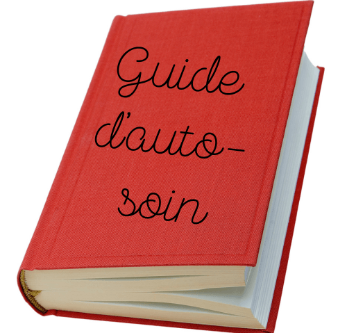 Image d'un gros livre rouge, d'un guide d'auto-soin