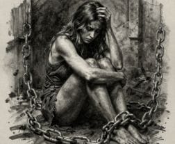 femme portant le poids d’un traumatisme