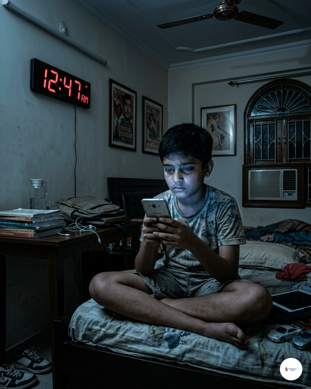 Child staying up late gaming