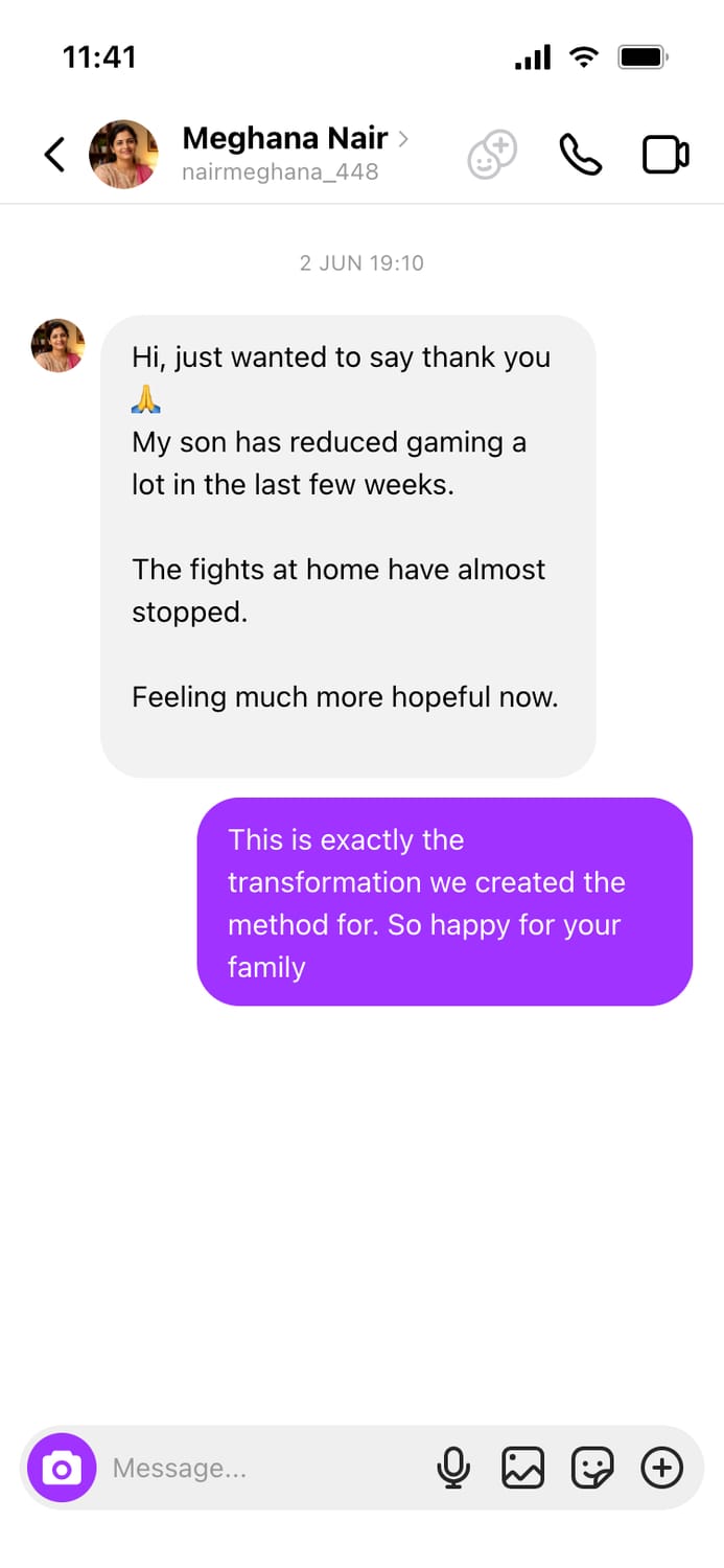 Parent testimonial