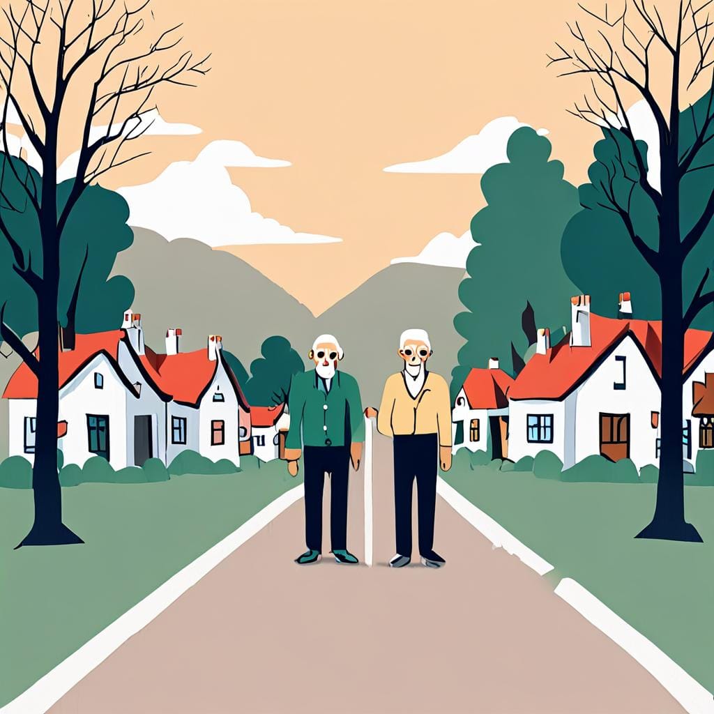 older man village road