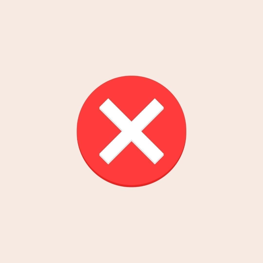 Símbolo de equis para indicar prácticas no recomendadas si no hay compromiso con el cuidado del cuerpo y la digestión.