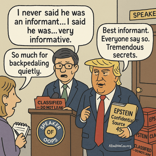 Speaker of the Oops- disgraceful Mike Johnson lies again