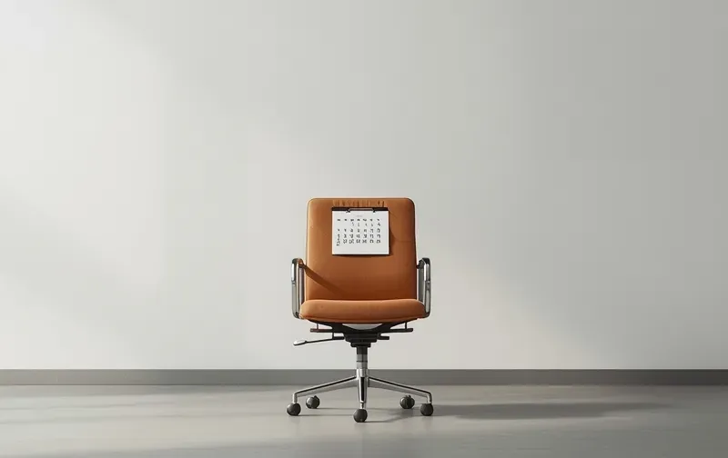 empty office chair, calendar, waiting, recruitment