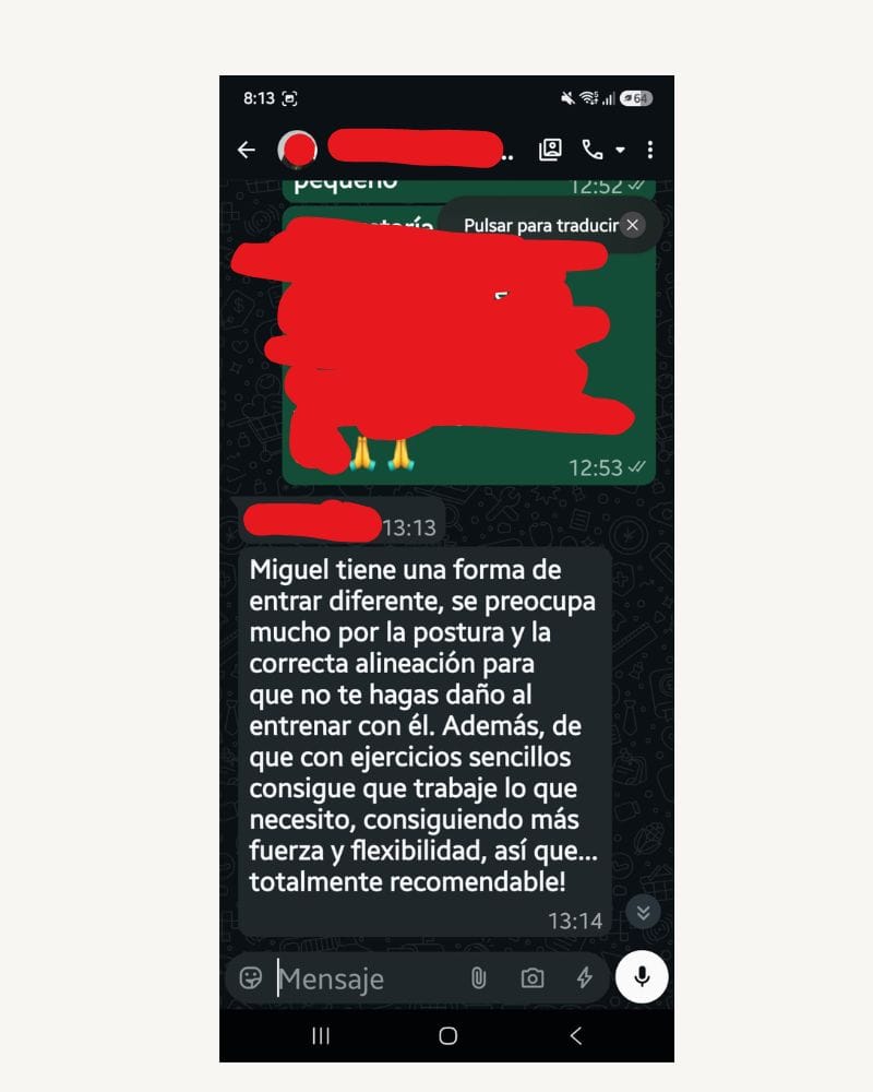 testimonio whatsap Esther
