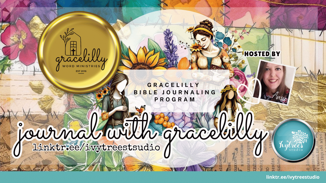 Gracelilly Bible Journaling Course header with Scripture and creative faith journaling graphics | Ivytree Studio