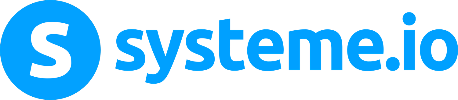 systeme.io Logo – All-in-One Plattform für digitales Marketing, E-Mail-Funnels, Onlinekurse und Blogs. Ideal für Einsteiger im Online-Business, die Tools wie Funnelbuilder, Shop und E-Mail-Marketing an einem Ort nutzen möchten.