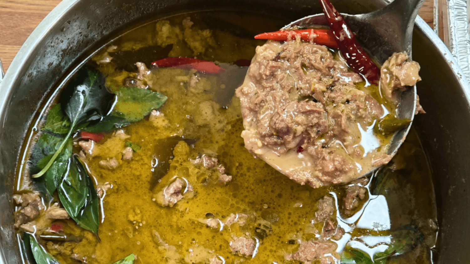 homemade Thai green beef curry