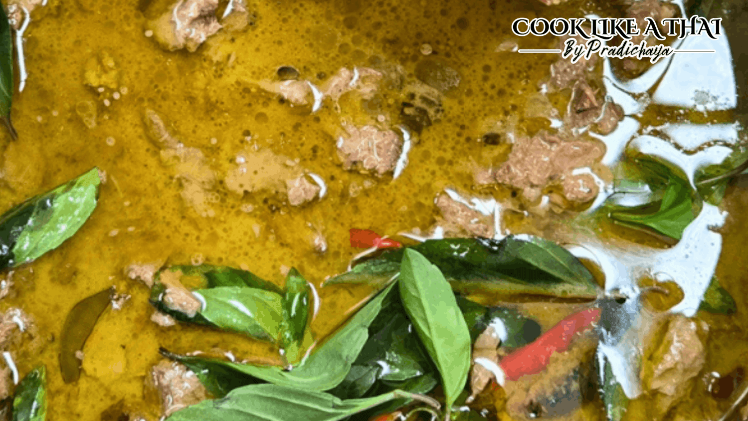 Thai temple food offering green curry, the merit-making for my dad on his birthday