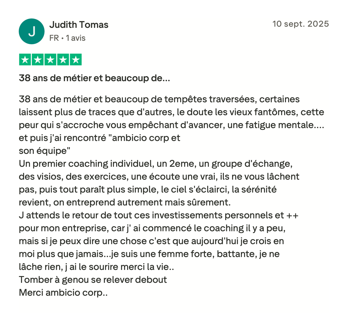Témoignage Judith