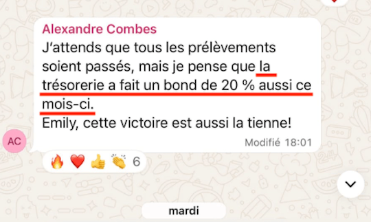 +20% de trésorerie pour Alexandre
