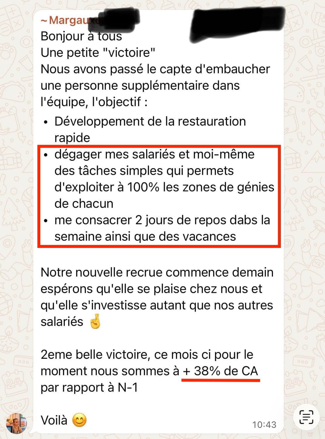 Margaux peut partir en vacances