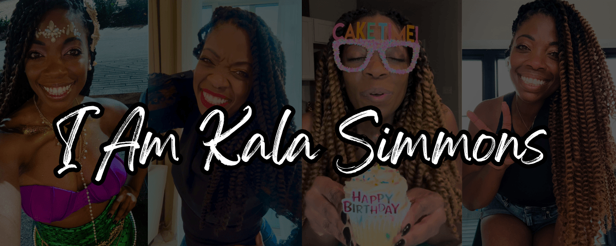 Graphic featuring multiple pics of Kala C. Simmons with "HeyCoachK" featured in the center.