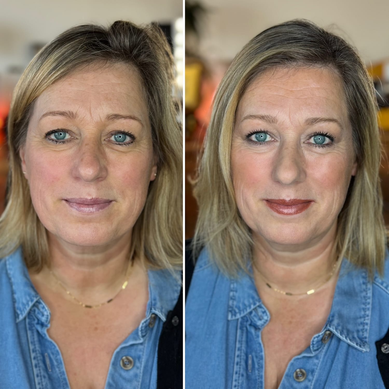 Vrouw van 50 krijgt make‑uples in Hilversum tijdens workshop voor vrouwen 40+