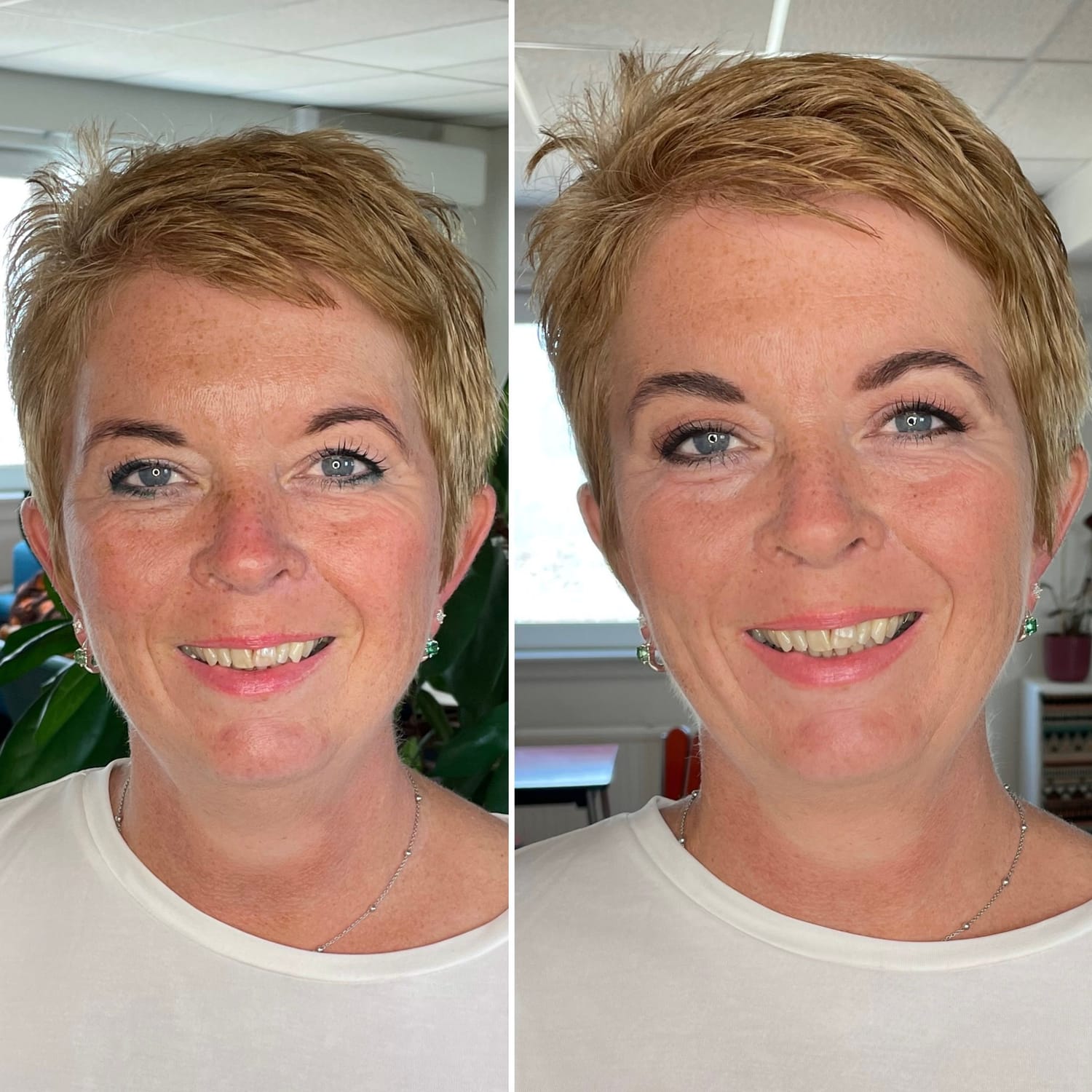Vrouw na de Make-up cursus in Hilversum