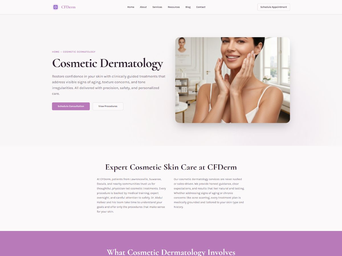 Dermatologist Website screenshot 1